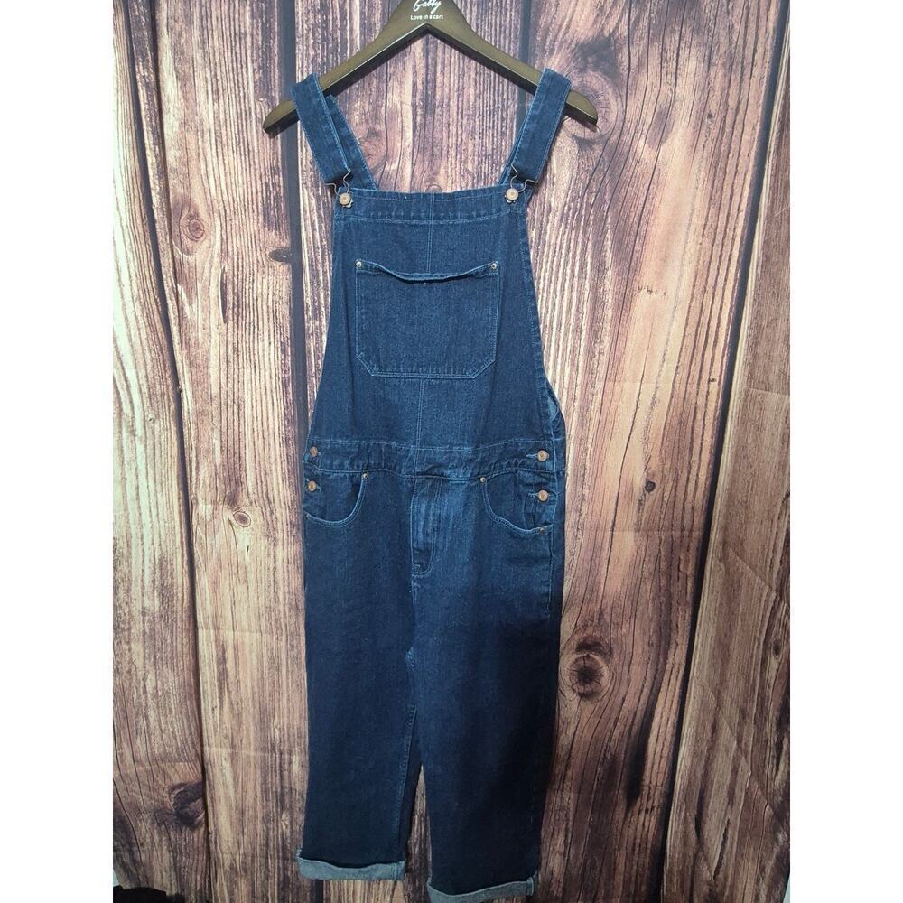ASOS Overalls Womens Size 8 Denim Jean Bib Slim Leg Button Side